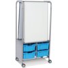 MakerHub Trolley With 2 Magnetic Boards & Cyan Blue Gratnells Trays