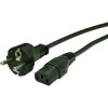 Power cord, Europe, plug type E + F, straight on C13 socket, straight, H05VV-F3G0.75 mm², black, 1 m, VIIG-H05VVF3G075-C13/1,00M