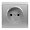 Gniazdo pojedyncze p/t 2P Luna, 16A, 250V, PT-15L, srebrny,OR-OE-7605/2P/G