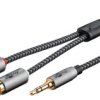 Kabel Przejściowy Audio Aux, Jack 3,5 Mm Na Wtyczkę Stereo Rca, 3 M,...