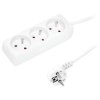 Przedłużacz sieciowy 3-Gniazda z uziemieniem 1,5m biały