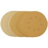 Draper 60161 Gold Sand. Discs-Hk&Lp 125mm Asstd Grit- 120G-400G 8 Dust Ext. 10Pc