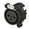 XLR panel socket, 3 pole, gold-plated, plastic, NC3FAHL1