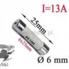 Bezpiecznik ceramiczny 13A 250V 6x25mm; szybki.