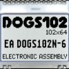 EA DOGS102N-6 LCD graphic module with display RAM, 33.6 x 22.4 mm, white / bla
