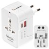 Ładowarka podróżna UK/US/EU/AU, USB-A, USB-C (PD20W) 100-240Vac 6A, 1500W VA0408 Vayox