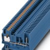 Through terminal block, push-in connection, 0.14-4.0 mm², 2 pole, 24 A, 6 kV, blue, 3210046