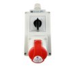 Zestaw instalacyjny z gniazdem 32A 4P (0-1) czerwony ZI02R341