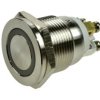 Przełącznik; przyciskowy; GQ19PF-10E/B/24V/S; OFF-(ON); 1 tor; podświetlenie LED 24V; niebieski; ring; monostabilny; na panel; 2