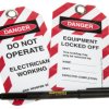Etykieta ostrzegawcza 'Do Not Operate, Electrician Working, Equipment Locked Off'