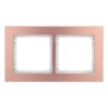 DECO Ramka uniwersalna podwójna - aluminium szczotkowane (ramka: kolor miedziany spód: biały) 9-0-DRA-2