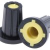 Pokrętło potencjometru oś: 6mm średnica: 17mm Kształt D Plastik Czarny RS PRO