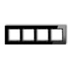 DECO Ramka 4 poczwórna uniwersalna - szkło (ramka: czarna: spód: czarny) czarny 12-12-DRG-4 KARLIK