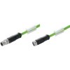 Bus line, M8-plug, straight to M8 socket, straight, Radox EM 104, 1 m, green, 1296770100