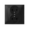 Gniazdo podwójne z/u i ramką kompletne GP-2YZ/33 czarny metalik IMPRESJA Ospel