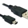 DeLOCK USB 2.0-A / USB mini-B 5pin - 0,70m kabel USB 0,70 m USB A Mini-USB B czarny