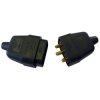 Dencon 9416BNB 3 Pin Rubber Connector Plug 10A Black