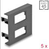 81400 Easy 45 module cover 2x rectangle 12.5 x 21.5 mm, 5 pieces, blac