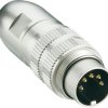 Plug, 3 pole, solder cup, screw locking, straight, 0332 03