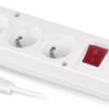 Przedłużacz z trzykrotnym gniazdem z wyłącznikiem 3x2p+Z 10A 1,5m biały