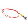 Yellow LED 6mm Metal Panel Indicator Light Prewired 12V