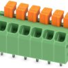PCB terminal, 6 pole, pitch 3.5 mm, AWG 24-18, 13.5 A, spring-clamp connection, green, 1864325