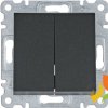 LUMINA Wyłącznik podwójny świecznikowy czarny WL0223 HAGER