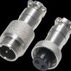 Jack/plug, 2 pole, solder connection, straight, GX1202PMF