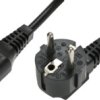 Device connection cable, Europe, plug type E + F, angled on C13 socket, straight, H05VV-F3G1.0 mm², black, 2 m, IL13-EU1-H05-310