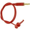 Przewód pomiarowy; 22.510.050.1; haczyk / wtyk bananowy; 4mm; 0,5m; PVC; 0,75mm2; czerwony; 15A; 60V; mosiądz złocony; Amass; 3.