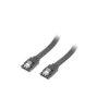 Kabel SATA DATA III (6GB/s) 0,7m z zatrzaskami metalowymi czarny LANBERG