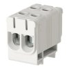 Blok rozdzielczy odgałęźny 2-polowy Al/Cu 2,5-50mm2 (max. 50mm2) na szynę TH35 szary FJ-E50/2 HEDO