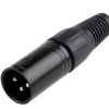 Złącze XLR 3 -pinowe Montaż na kablu Męski Czarny