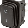 Rocker switch, black, 2 pole, On-Off, off switch, 16.1 (8) A/250 VAC 5E4, 20 (10) A/250 VAC, 16 (16) A/127 VAC, IP65, unlit, pri