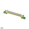 Listwa zaciskowa na izolatorach płaskich 8x12 12-torowa zielona