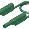 Measuring lead with (4 mm plug, spring-loaded, straight) to (4 mm plug, spring-loaded, straight), 500 mm, green, PVC, 1.0 mm², C