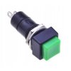 12mm 2-pin 3A ON-OFF Button Switch, Square, Green