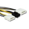 Qoltec Adapter 2x MOLEX żeński/PCI-E 8pin męski 15cm