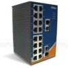 IES-1162GC, Switch przemysłowy niezarządzalny, DIN, 16x 10/100 RJ-45 + 2 sloty SFP