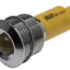 Lampka kontrolna do montażu panelowego 24V ac/dc, Żółta 19mm LED Chrom Końcówka lutownicza RS PRO