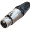XLR jack, 3 pole, silver-plated, 2.5 mm², AWG 14, zinc die casting, NC3FXX-14