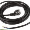 Przewód zasilania, złącze A: Bez zakończenia, złącze B: Wtyk niemiecki Schuko typu F 5m 16 A 250 V Czarny