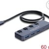 64384 USB 3.1 Hub, 3 x USB-A, 1x USB-C Buchse mit Schalter