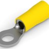 Insulated ring cable lug, 2.6-6.6 mm², AWG 12 to 10, 5.2 mm, M5, yellow, 160292