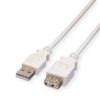 Value Usb 2.0 Kabel, Type A-A, M/F, Wit, 0,8 M