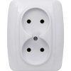 KOS1 Gniazdo podwójne b/u białe 110435