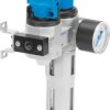 Zestaw filtr regulator smarownica, Ręcznie, 1/4 in G, 40 μm, LFR Zintegrowany manometr, 16 bar, Festo