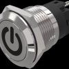 Vandal-proof pushbutton switch, silver, unlit , mounting Ø 19 mm, IP65/IP67, 82-5151.2000.B002