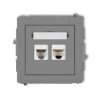 DECO Gniazdo telefoniczne pojedyncze 1xRJ11 + komputerowego pojedyncze 1xRJ45, kat. 5e, 8-stykowy, beznarzędziowe szary mat 27DG