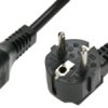 Device connection cable, Europe, plug type E + F, angled on C19 socket, straight, H05VV-F3G1.5 mm², black, 2 m, IL19-EU1-H05-315